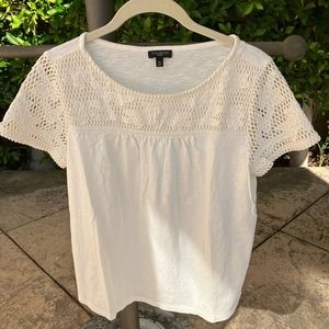 NWOT Talbots medium petite cream color shirted sleeved top